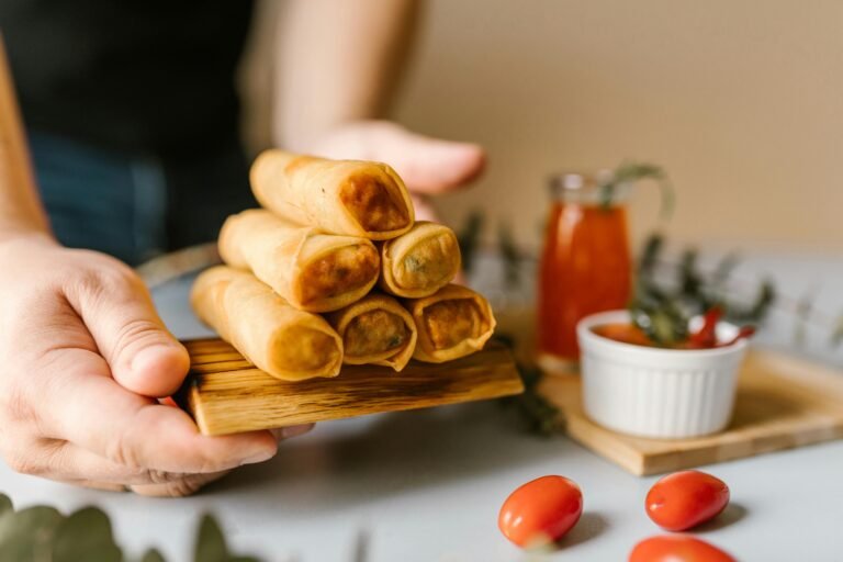 Serve Peach Cobbler Egg Rolls